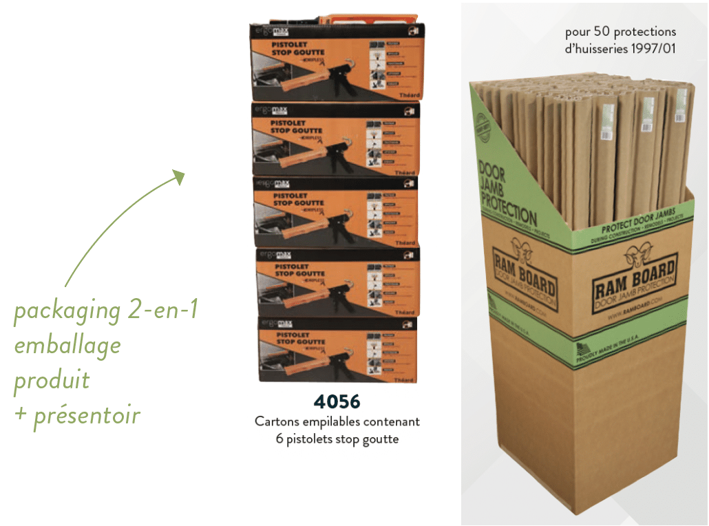 Packaging 2 en 1 -  emballage et présentoir produit